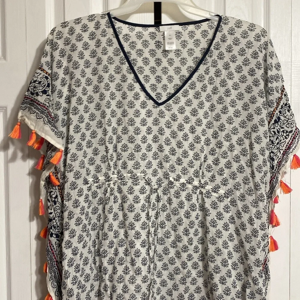 J. Jill floral swim cover up tassel trim size Small - large - Picture 3 of 11